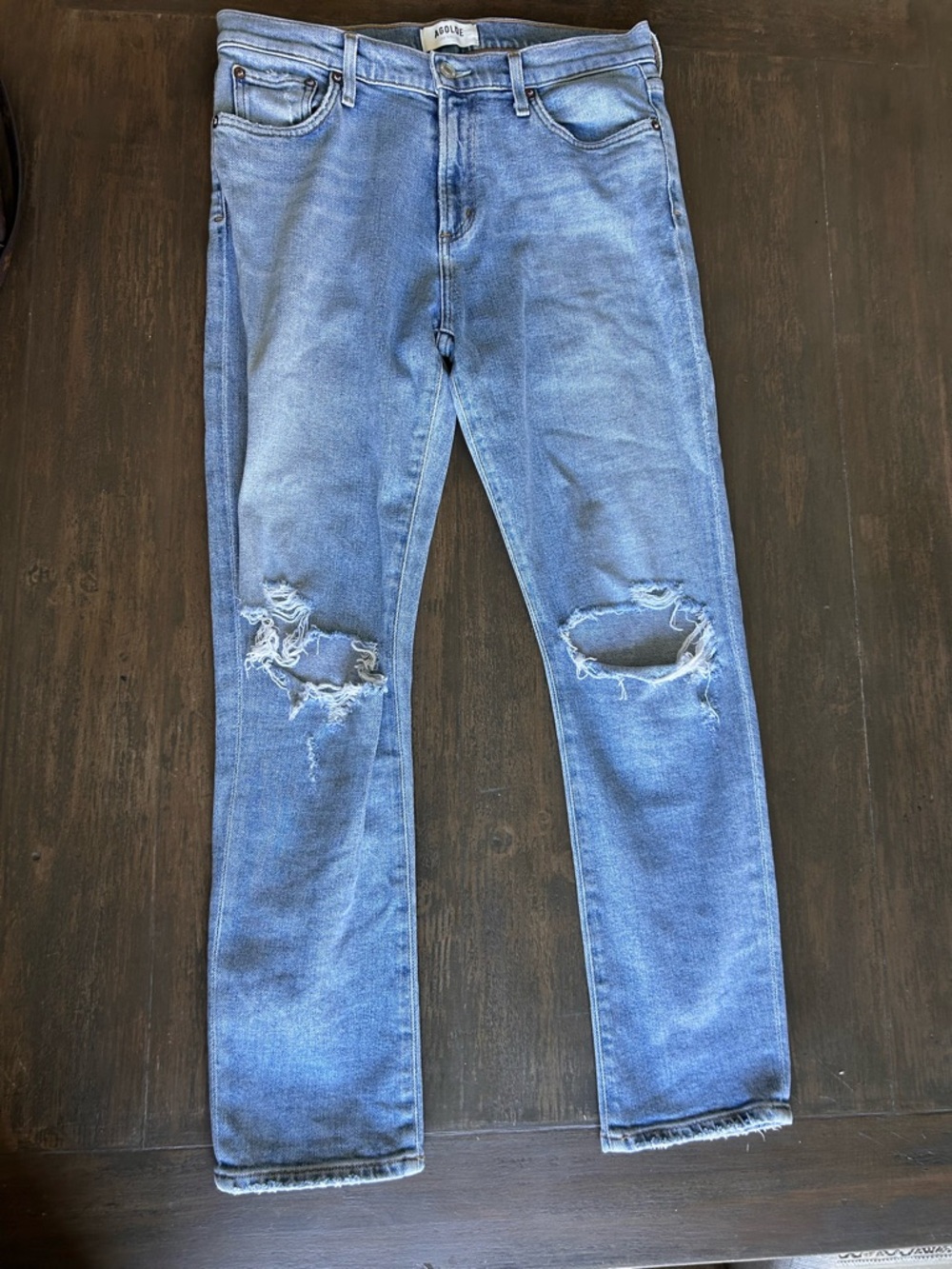 Agolde Toni Mid Rise Straight Distressed Jeans sz 27